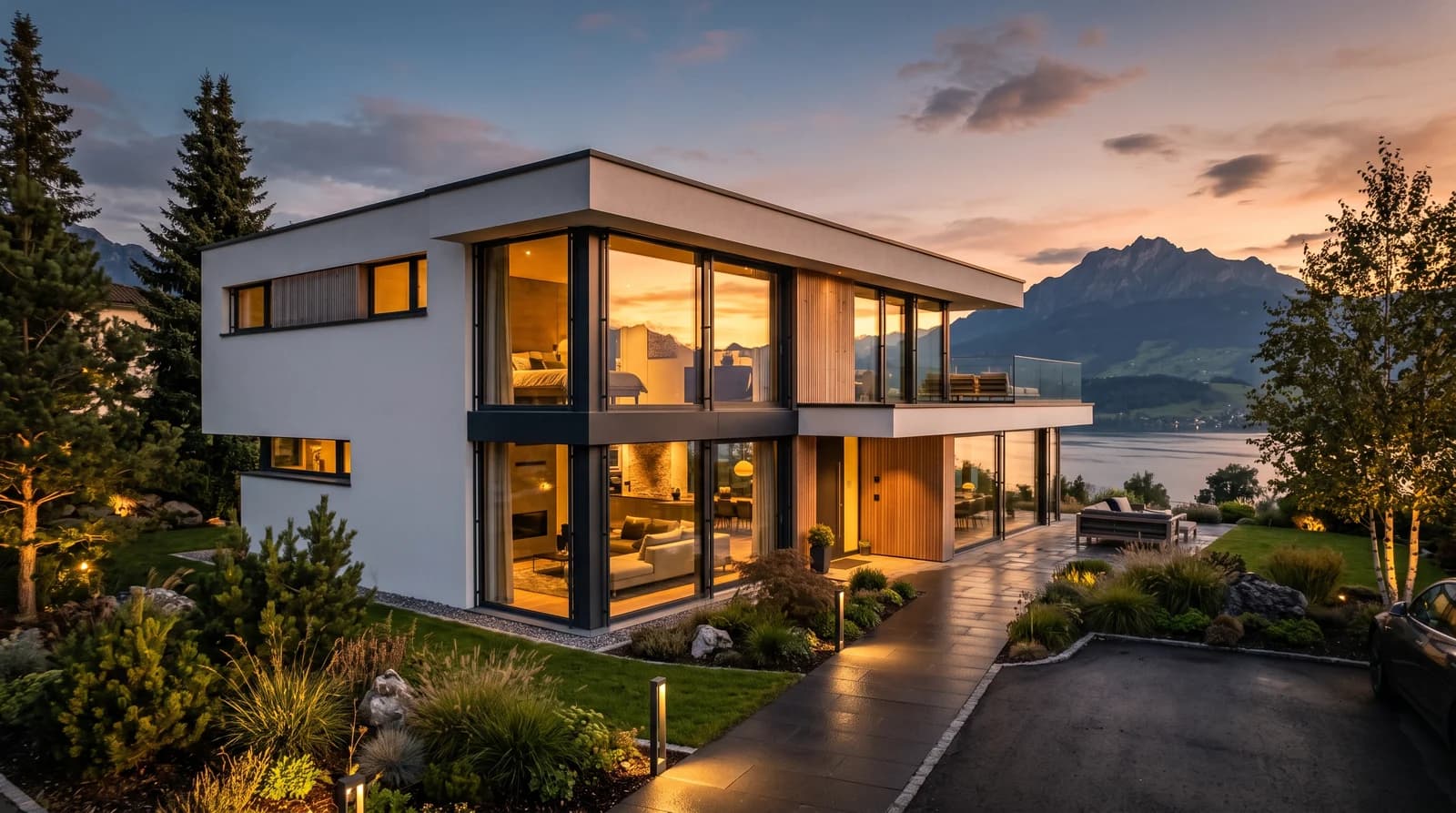 Moderne Schweizer Villa mit See- und Bergblick, HYPONOVA